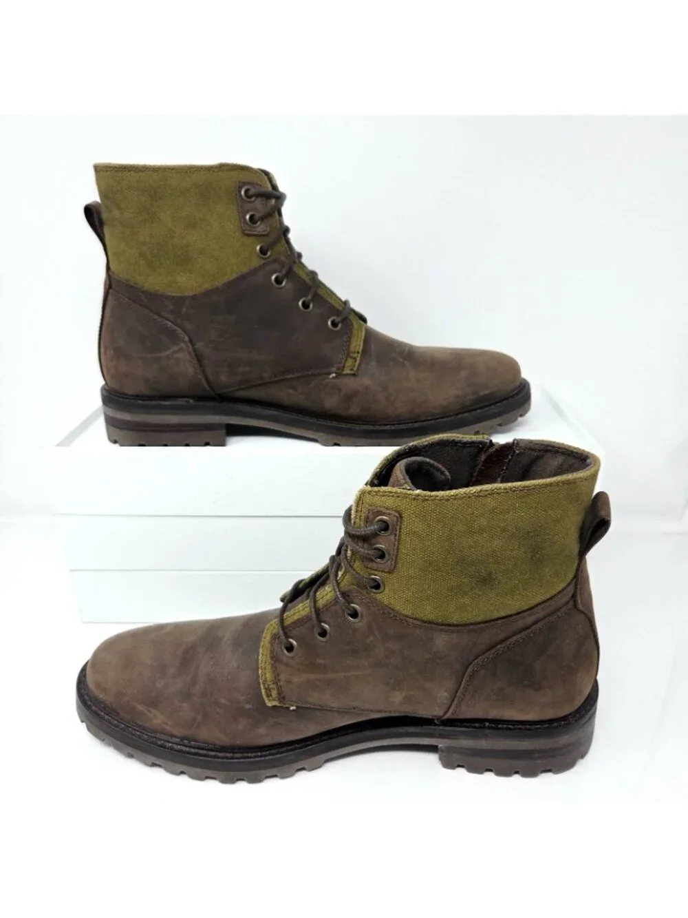 Mark Nason Mens Size US 10 Brown Leather Ankle Boots Chelsea Side Zip 68240